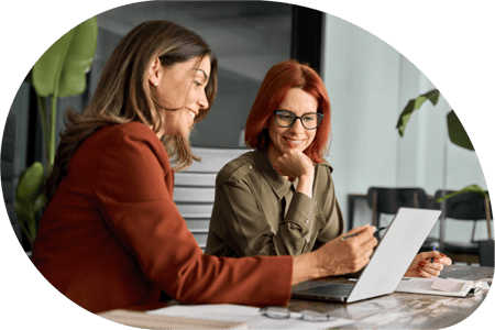 Busy Women Working on Laptop no whitespace